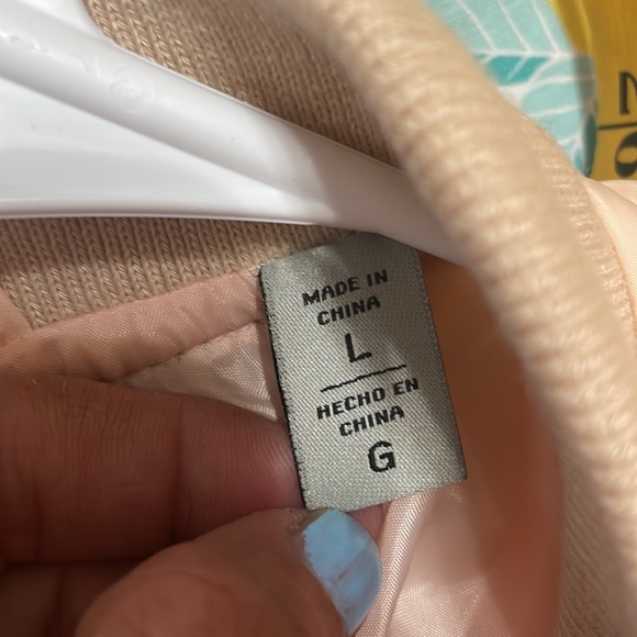 •LEVI'S•NWT WOMENS' PEACH BLUSH DIAMOND QUILTED BOMBER JACKET SIZE LARGE - Picture 10 of 12